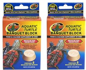 img 1 attached to Zoo Med Aquatic Turtle Banquet Block Value Pack, Regular 🐢 Size - 2 Pack, 10 Blocks Total - Food and Calcium Supplement