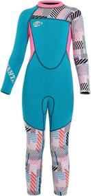 img 4 attached to 👙 JELEUON Little Kids Girls Boys UV Protection Swimsuits – 2.5mm Neoprene Wetsuit with Long Sleeves for Enhanced Warmth and Diving Comfort