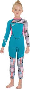 img 3 attached to 👙 JELEUON Little Kids Girls Boys UV Protection Swimsuits – 2.5mm Neoprene Wetsuit with Long Sleeves for Enhanced Warmth and Diving Comfort