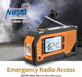 img 3 attached to NOAA Emergency Weather Radio, Portable Solar Hand Crank AM/FM Radio with 4 Power Sources, Battery, LED Flashlight, LCD Screen, SOS Alarm, Survival Bracelet, and 2000mAh Power Bank