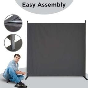 img 1 attached to 🔒 6 Ft Portable Flat Leg Gray Single Divider Partition - Enhance Privacy in Office, Classroom, and Dorm Rooms with Fireproof Non-See Through Fabric