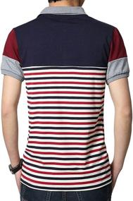 img 3 attached to Sandbank Striped Contrast Sleeve Cotton Men's Clothing for Shirts