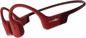 img 4 attached to AFTERSHOKZ Aeropex Open-Ear Wireless Bone Conduction Headphones - Solar Red: IP67 Rated & Eco-Friendly