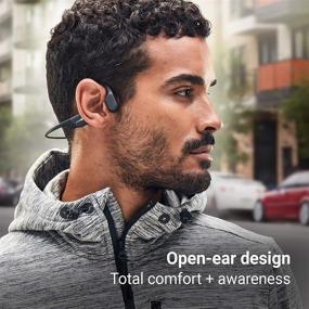 img 3 attached to AFTERSHOKZ Aeropex Open-Ear Wireless Bone Conduction Headphones - Solar Red: IP67 Rated & Eco-Friendly