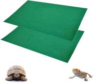 terrarium bedding substrate liner reptile carpet, 2 pack reptile mat cage supplies for bearded dragon lizard leopard gecko iguana tortoise snake, size 39’’ x 20’’ logo