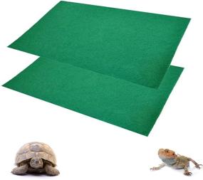 img 4 attached to Terrarium Bedding Substrate Liner Reptile Carpet, 2 Pack Reptile Mat Cage Supplies for Bearded Dragon Lizard Leopard Gecko Iguana Tortoise Snake, Size 39’’ x 20’’