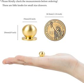 img 3 attached to ✨🔑 RZDEAL 4pcs 19MM Diameter Round Solid Brass Small Handles - Antique Cabinet Drawer Pulls - Modern Minimalist Knobs (Gold)