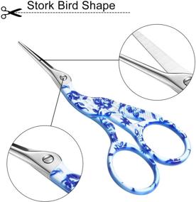 img 2 attached to 🦩 Pack of 5 Stork Bird Scissors – 3.7 Inch Classic Sewing Embroidery Scissors with Stainless Steel Tip for Craft, Artwork, Dressmaking, and Everyday Use