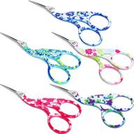 🦩 pack of 5 stork bird scissors – 3.7 inch classic sewing embroidery scissors with stainless steel tip for craft, artwork, dressmaking, and everyday use logo