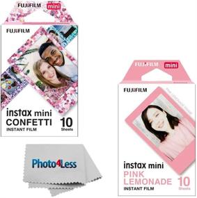 img 4 attached to Fujifilm Instax Mini Пленка с конфетти - Пачка из 10 снимков + Fujifilm Instax Mini Розовый Лимонадная Пленка - Пачка из 10 снимков