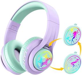 img 1 attached to 🎧 iClever TransNova Replaceable Plate Bluetooth Headphones: Colorful RGB Light, Volume Limit, 45H Playtime, Microphone, Hi-Fi Stereo Sound - Purple
