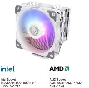 img 3 attached to 🌬️ Vetroo V5 White CPU Air Cooler: 5 Heat Pipes, 120mm PWM Processor Fan, 150W TDP - Intel LGA 1200 115X / AMD Ryzen AM4 Compatible - Addressable RGB Lights Sync