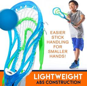 img 1 attached to Franklin Sports Kids Mini Lacrosse Stick + Ball Set - Venom Youth Plastic Lacrosse Stick for Beginners - Blue - Ideal for Kids + Toddlers