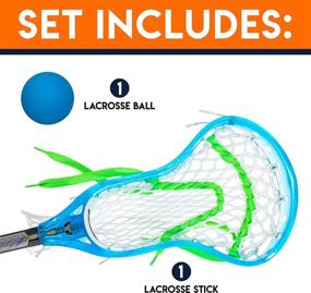 img 3 attached to Franklin Sports Kids Mini Lacrosse Stick + Ball Set - Venom Youth Plastic Lacrosse Stick for Beginners - Blue - Ideal for Kids + Toddlers