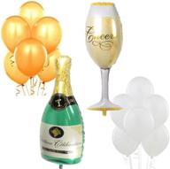 🍾 jolly jon xl wine glass & champagne balloon set: elegant gold & ivory balloons for wedding, birthday, retirement, anniversary, graduation - perfect new year's eve and engagement party decorations логотип