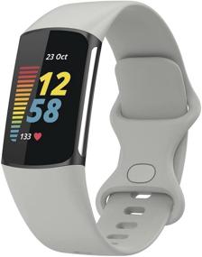 img 2 attached to Ремешок Vorchit, совместимый с Fitbit Charge 5, мягкий силиконовый ремешок для часов, сменные регулируемые браслеты для трекера активности Charge 5 (маленький