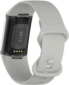 img 1 attached to Ремешок Vorchit, совместимый с Fitbit Charge 5, мягкий силиконовый ремешок для часов, сменные регулируемые браслеты для трекера активности Charge 5 (маленький