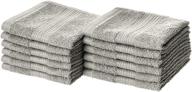 🚿 fade-resistant gray cotton washcloth - 12-pack by amazon basics logo