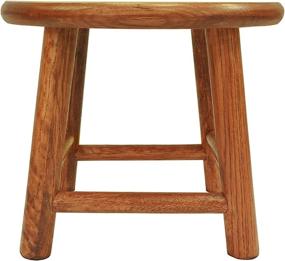 img 3 attached to 🪑 Handcrafted Solid Wood Kids Stool - CONSDAN USA Grown Oak, 9" Low Round Step Stool for Children - Small Short Shoe Changing Stool in Chocolate