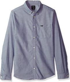 img 4 attached to RVCA Oxford Sleeve Button Pirate Men's Clothing and Shirts