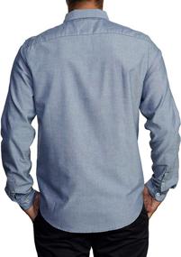 img 1 attached to RVCA Oxford Sleeve Button Pirate Men's Clothing and Shirts