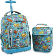 🎒 j world new york kids' lollipop rolling backpack & lunch bag set: fun aniphabet design for the perfect school combo in one size logo