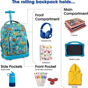 img 2 attached to 🎒 J World New York Kids' Lollipop Rolling Backpack & Lunch Bag Set: Fun Aniphabet Design for the Perfect School Combo in One Size