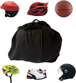 img 3 attached to KOOUMOS Lightweight Motorcycle Helmet Bag - Helmet Backpack for Riding, Cycling, Gym, Sports, Hiking, and Travel - Durable Nylon Cloth Storage Carrying Bag with Drawstring