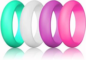 img 2 attached to 💍 LUNIQI Silicone Wedding Ring for Women: Stackable, Durable & Safe-10 Rings Pack