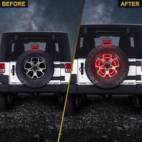 img 1 attached to 🚨 BORDAN Plug and Play Spare Tire Brake Light LED - Enhanced 3rd Third Brake Light for 2018 2019 Jeep Wrangler JL JLU