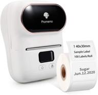 🖨️ phomemo-m110 portable bluetooth thermal mini label printer – ideal for labeling in office, cable, retail & barcode applications – compatible with android & ios, includes 1 40×30mm label – white logo