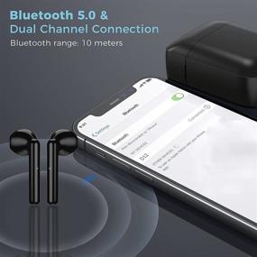 img 2 attached to 🎧 YEB Wireless Bluetooth Earbuds with Charging Case - Noise Cancelling 3D Stereo Headphones, Built-in Mic, Auto Pairing - for iPhone, Android, AirPod Pro - White