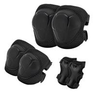 🛴 xizeck kids protective gear set - knee and elbow pads combo for boys and girls aged 3-8 - perfect for bicycles, skateboards, skiing, scooters, skating, or inline skating - outdoor sports gear in black логотип