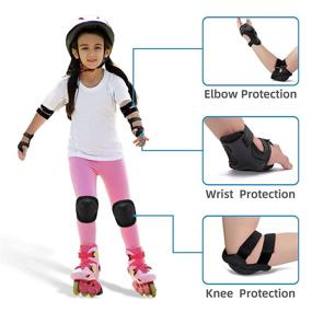 img 1 attached to 🛴 XIZECK Kids Protective Gear Set - Knee and Elbow Pads Combo for Boys and Girls Aged 3-8 - Perfect for Bicycles, Skateboards, Skiing, Scooters, Skating, or Inline Skating - Outdoor Sports Gear in Black