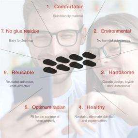 img 1 attached to 👃 Non-Slip Soft Foam Nose Pads – Self-Adhesive Thin Nosepads for Glasses, Sunglasses, Eyeglasses 1.5MM (12 Pairs, Black)