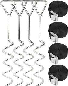 img 4 attached to Zoomster Trampoline Stakes Anchors Galvanized Sports & Fitness