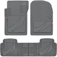 🚗 high-performance flextough rubber car floor mats - 3 piece set, customizable to fit front & rear, ideal for cars, trucks, and suvs; all-weather automotive liners with strong traction and multiple trim options logo