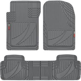 img 4 attached to 🚗 High-Performance FlexTough Rubber Car Floor Mats - 3 Piece Set, Customizable to Fit Front & Rear, Ideal for Cars, Trucks, and SUVs; All-Weather Automotive Liners with Strong Traction and Multiple Trim Options