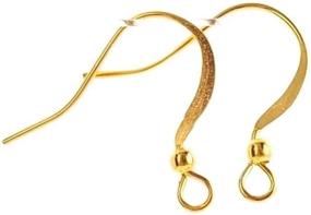 img 2 attached to 🎣 Premium Gold Brass Flat Fish Hook Earring Findings Wires - Nickel Free, Ideal for Jewelry Making - 17mm Length