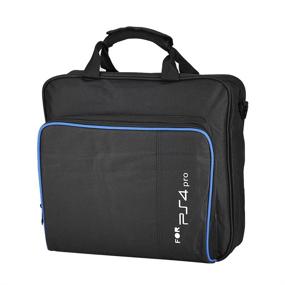 img 4 attached to Zerone Portable Carrying Bag: The Perfect Travel Shoulder Bag & Storage Case for PS4 Pro in Sleek Black