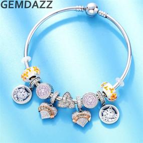 img 1 attached to 💎 GEMDAZZ 925 Sterling Silver Family Theme Charm, Mother Father Daughter Son Sister Nana Wife Husband Grandma Friend Godmother Goddaughter Clear Pave Heart Pendant Beads, Compatible with European Women Bracelet