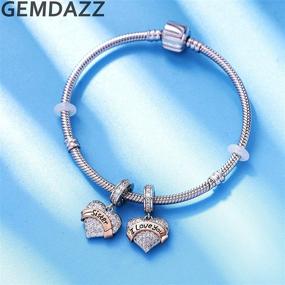 img 3 attached to 💎 GEMDAZZ 925 Sterling Silver Family Theme Charm, Mother Father Daughter Son Sister Nana Wife Husband Grandma Friend Godmother Goddaughter Clear Pave Heart Pendant Beads, Compatible with European Women Bracelet