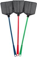 🪰 rubber fly swatter long pack pest control - heavy duty, assorted colors (3 pack) logo