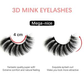 img 2 attached to 👁️ Leipple False Eyelashes 5 Pairs - Professional Reusable 3D Mink Lashes - Handmade Natural Thick Fluffy Fake Eyelashes - With Stainless Steel Tweezers (Mega-nice)