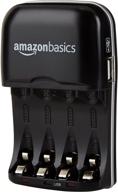 🔋 amazon basics battery charger for aa & aaa ni-mh rechargeable batteries with usb port logo