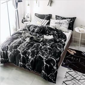 img 2 attached to KAREVER Black Marble Comforter Set Queen Bedding Set Thunder Lightning Black Marble Blankets Reversible Men Full Size Soft Lightweight Women Black Quilt Set 3 PCs: Stylish and Cozy Bedroom Upgrade