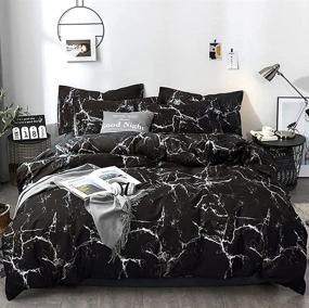 img 4 attached to KAREVER Black Marble Comforter Set Queen Bedding Set Thunder Lightning Black Marble Blankets Reversible Men Full Size Soft Lightweight Women Black Quilt Set 3 PCs: Stylish and Cozy Bedroom Upgrade