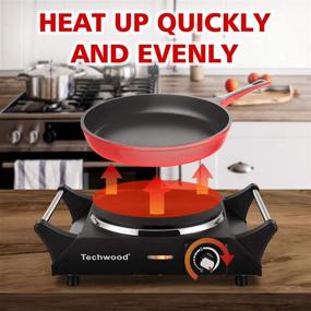 img 1 attached to 🔥 1500W Techwood Portable Electric Stove with Adjustable Temperature, Stay Cool Handles, and 7.5” Countertop Cooktop - Perfect for Dorm Office/Home/Camp, Compatible with All Cookwares