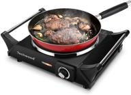 🔥 1500w techwood portable electric stove with adjustable temperature, stay cool handles, and 7.5” countertop cooktop - perfect for dorm office/home/camp, compatible with all cookwares логотип