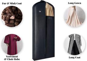 img 3 attached to 👗 60 Inch Luxury Garment Bag with 5 Inch Gusset Cover – Ideal for Long Coats, Furs, Minks, Gowns, Vestments, Choir Robes – Heavy Duty Hanging Storage, Breathable & Foldable – Travel and Wardrobe Clothes Protector